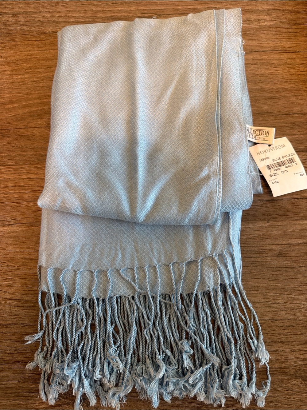 Light Blue Fringe scarf